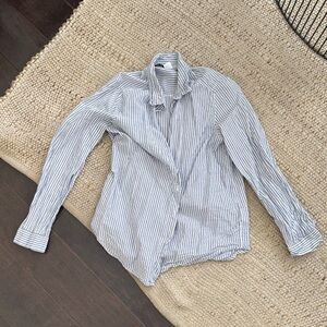 H&M Blue & White Striped Button-Down Shirt